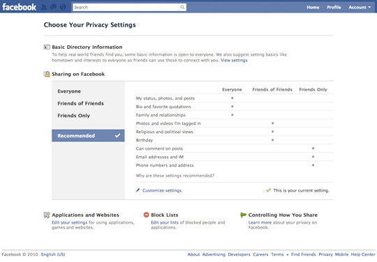 Facebook Security Updates