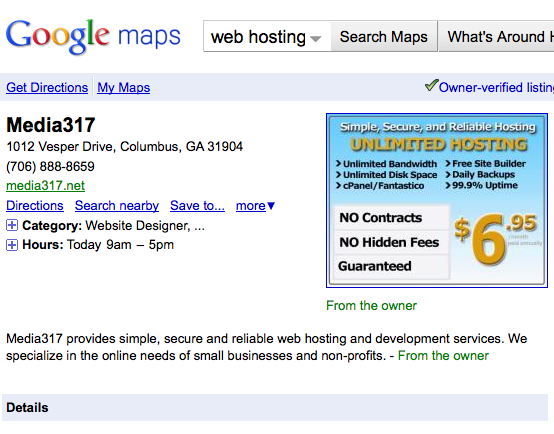 Media317 Listing in Google Places