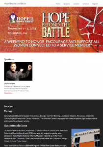 Website design for Hope Beyond the Battle